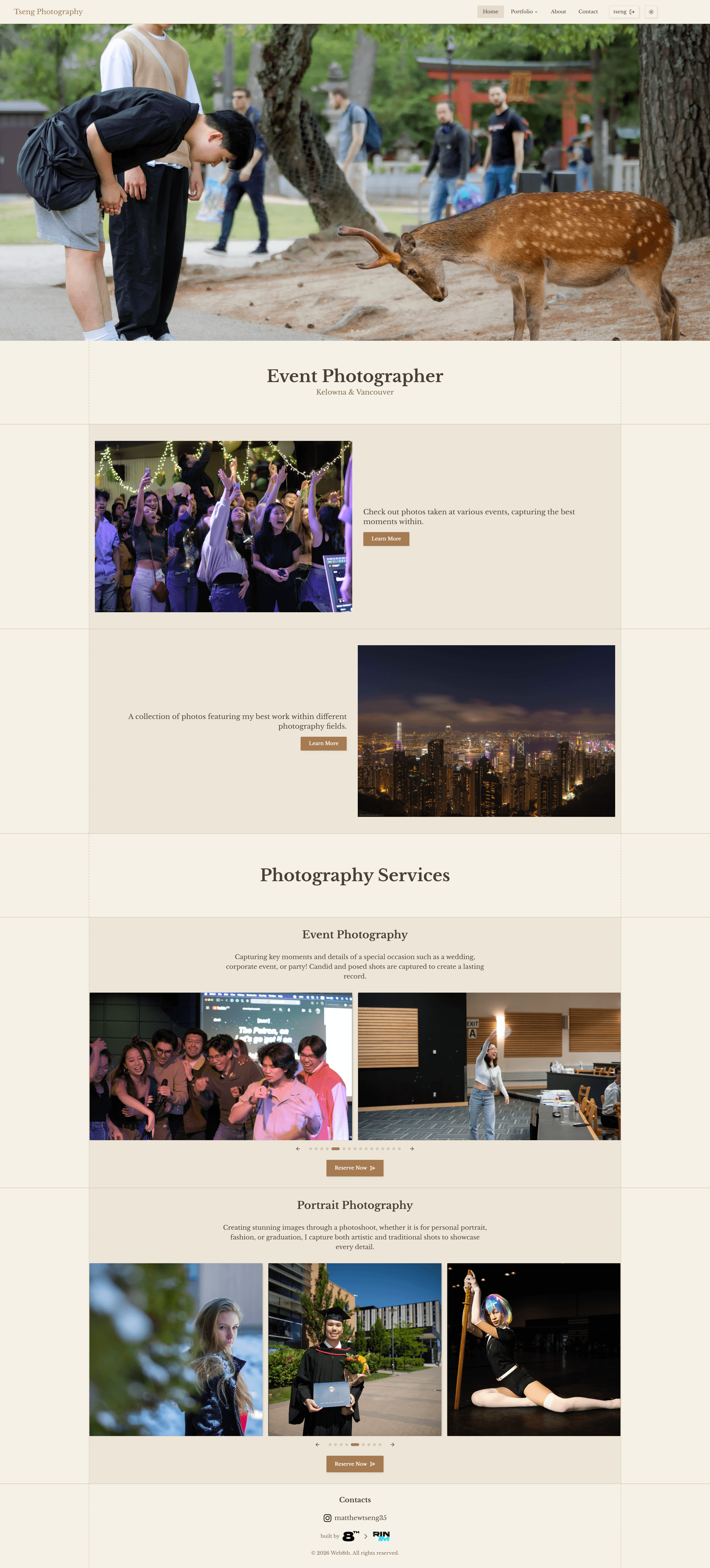 Tseng Photo website preview